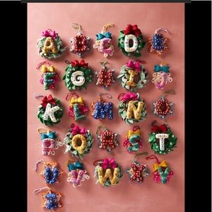 Anthropologie Deck The Halls Monogram Ornament “J”